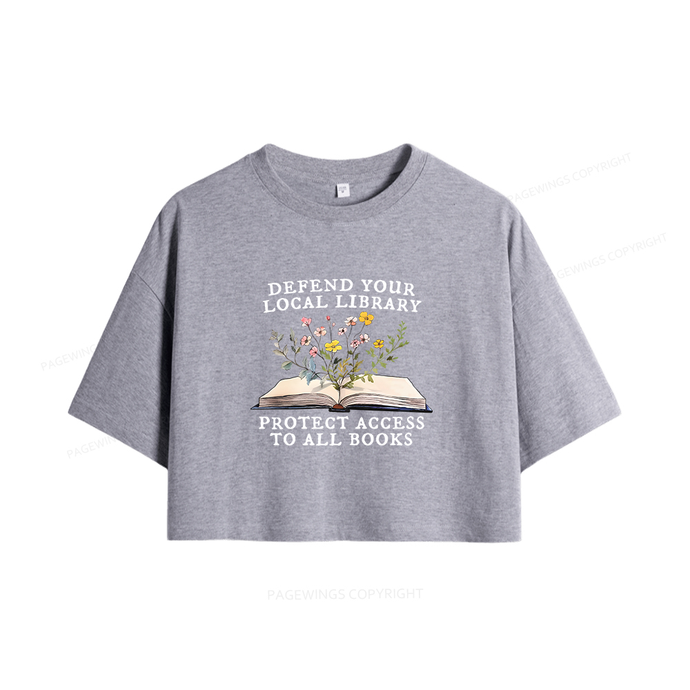 Pagewings Books Save Lives Protect Libraries Women Crop Tops