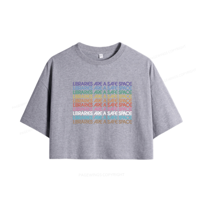 Pagewings Libraries Are For Everyone Women Crop Tops