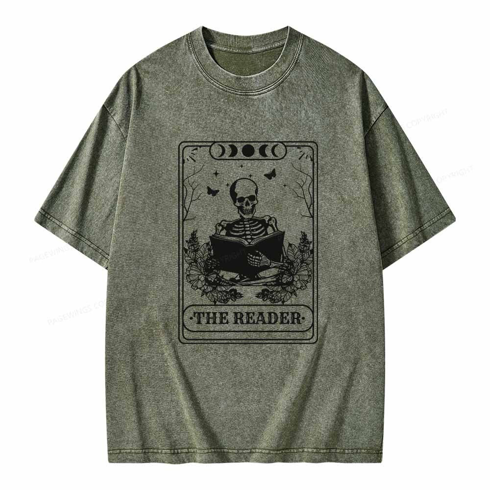 Pagewings The Reader Unisex Washed T-shirt