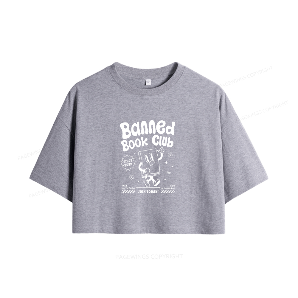 Pagewings Banned Book Club Women Crop Tops