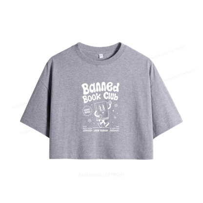 Pagewings Banned Book Club Women Crop Tops