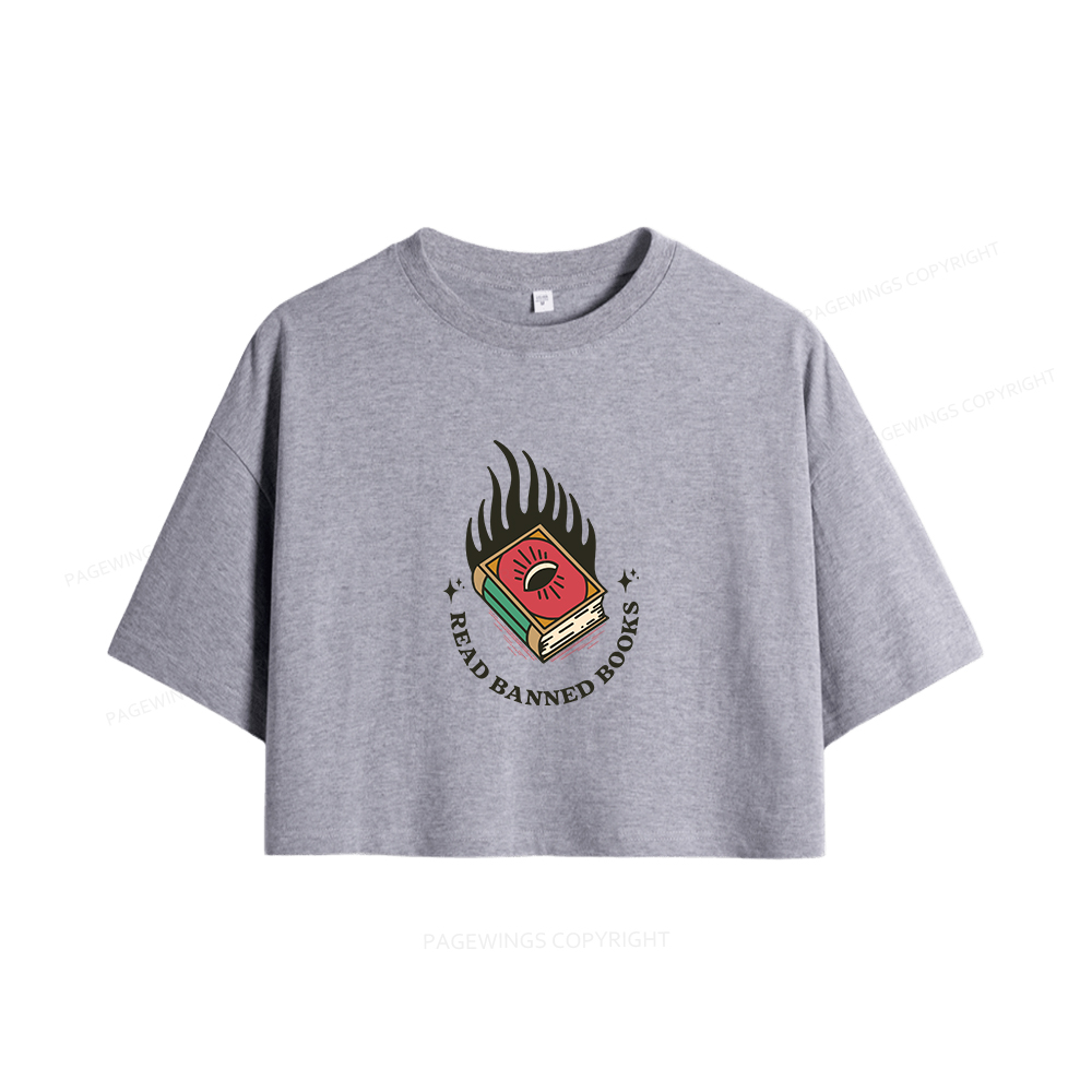 Pagewings Read Banned Books Women Crop Tops