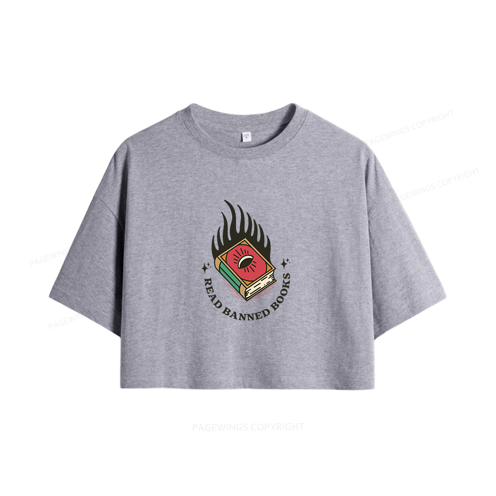 Pagewings Read Banned Books Women Crop Tops
