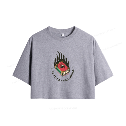 Pagewings Read Banned Books Women Crop Tops