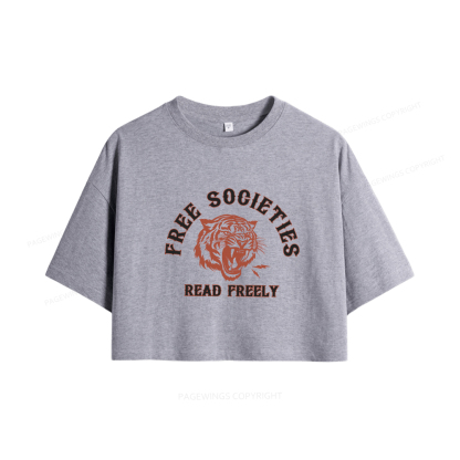 Pagewings Free Societies Read Freely Women Crop Tops