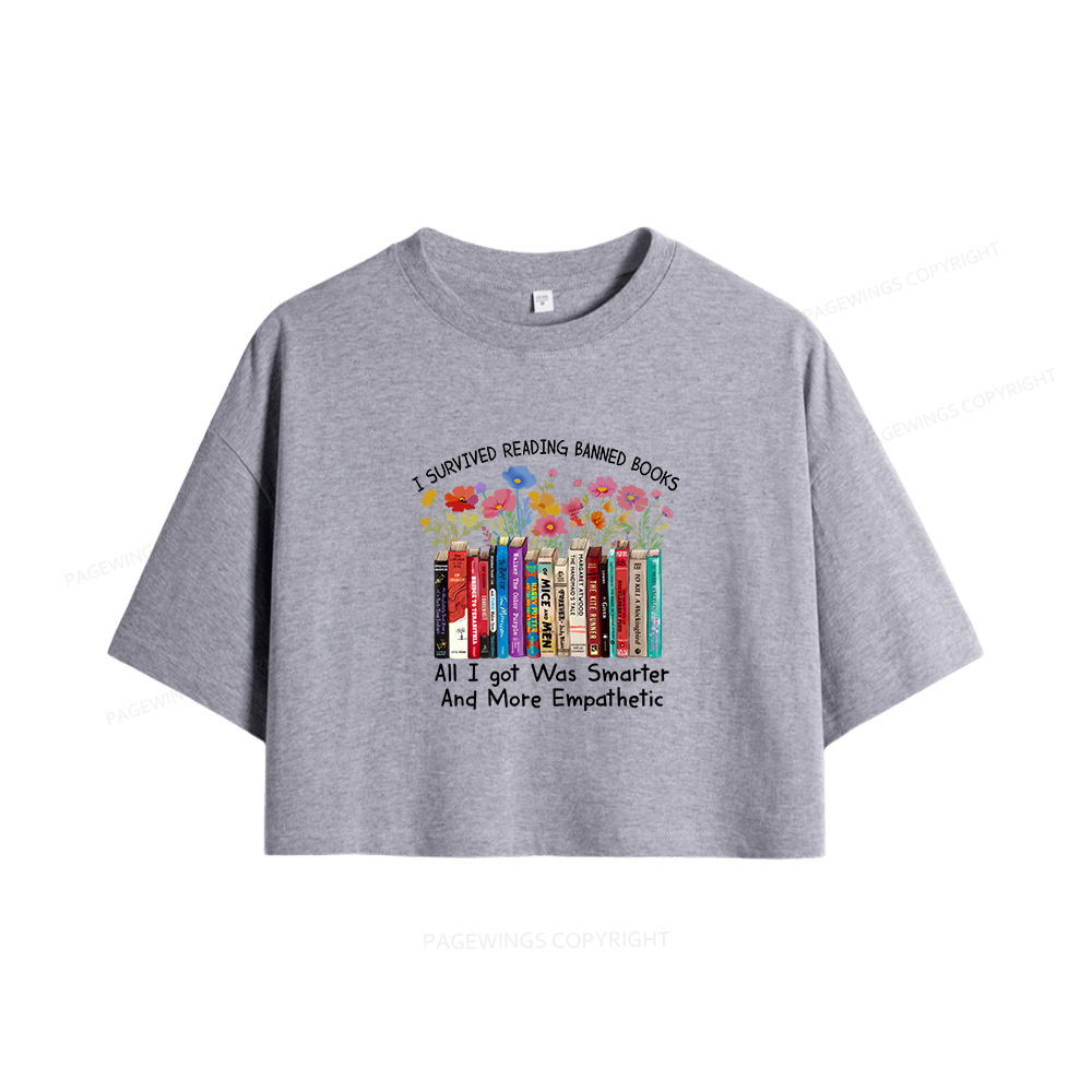 Pagewings Survived Banned Books Got Smarter Women Crop Tops