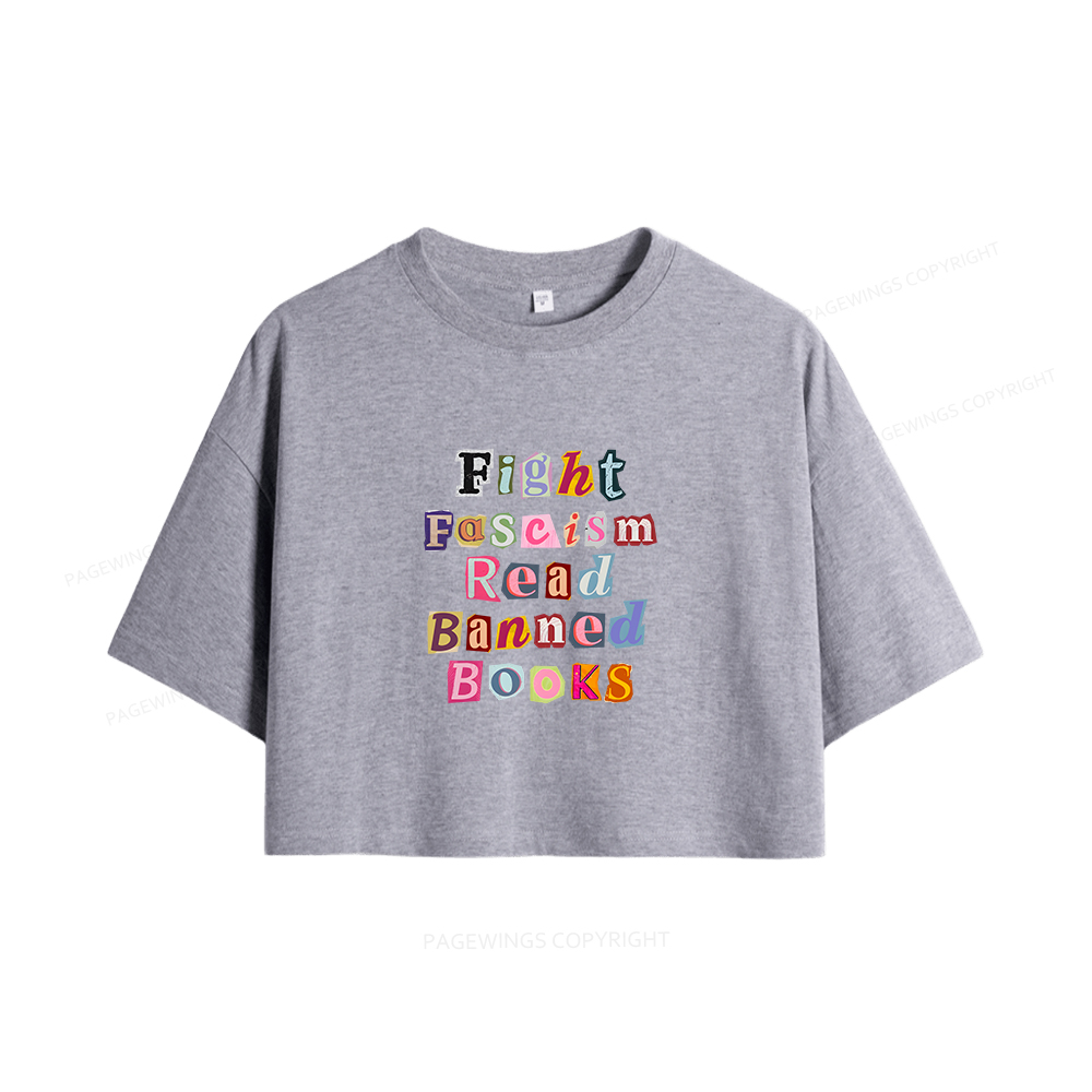 Pagewings Fight Fascism Read Books Women Crop Tops