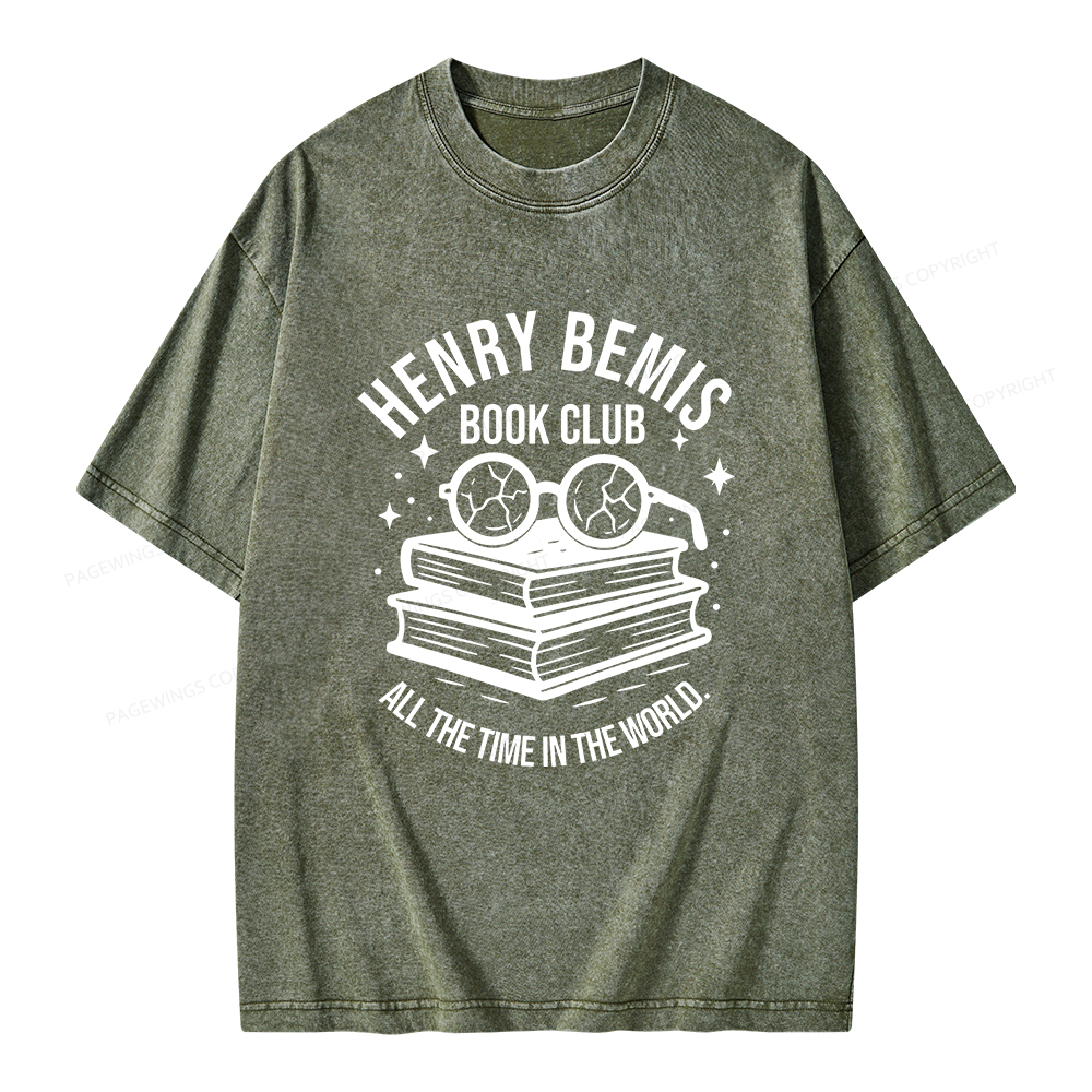 Pagewings Henry Bemis Book Club Unisex Washed T-shirt