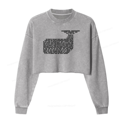 Pagewings Sci-Fi Book Lover Washed Crop Sweatshirt