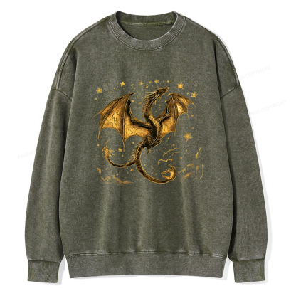 Pagewings Fantasy Dragon Unisex Washed Sweatshirt