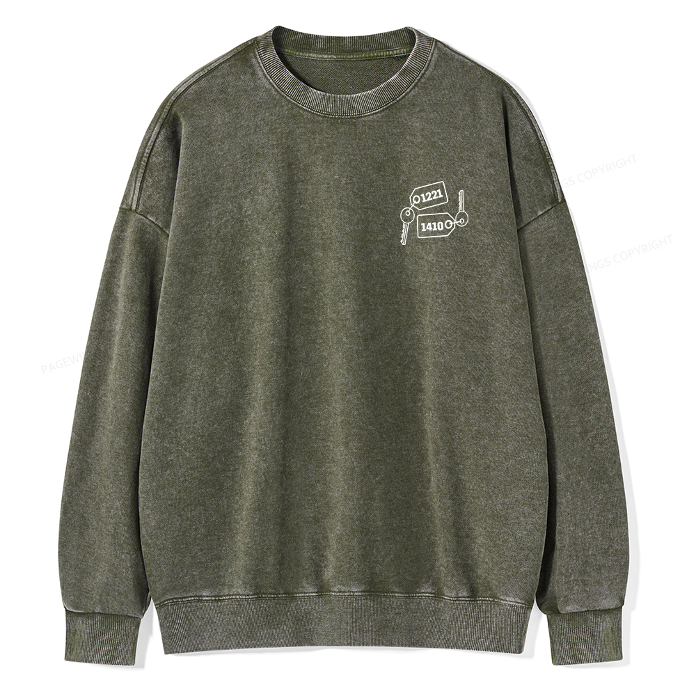 Pagewings Room Numbers Unisex Washed Sweatshirt