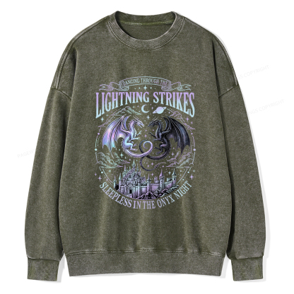 Pagewings Lightning Strikes Unisex Washed Sweatshirt