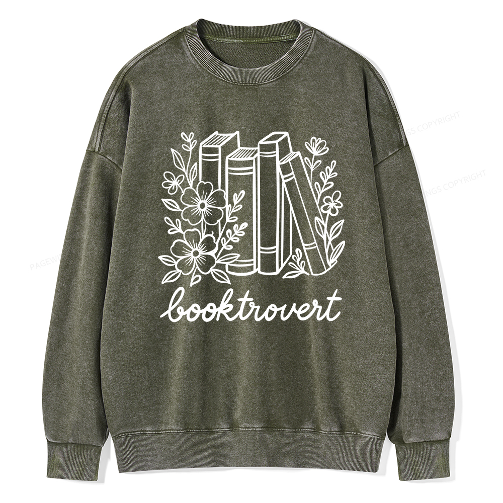 Pagewings Booktrovert Unisex Washed Sweatshirt