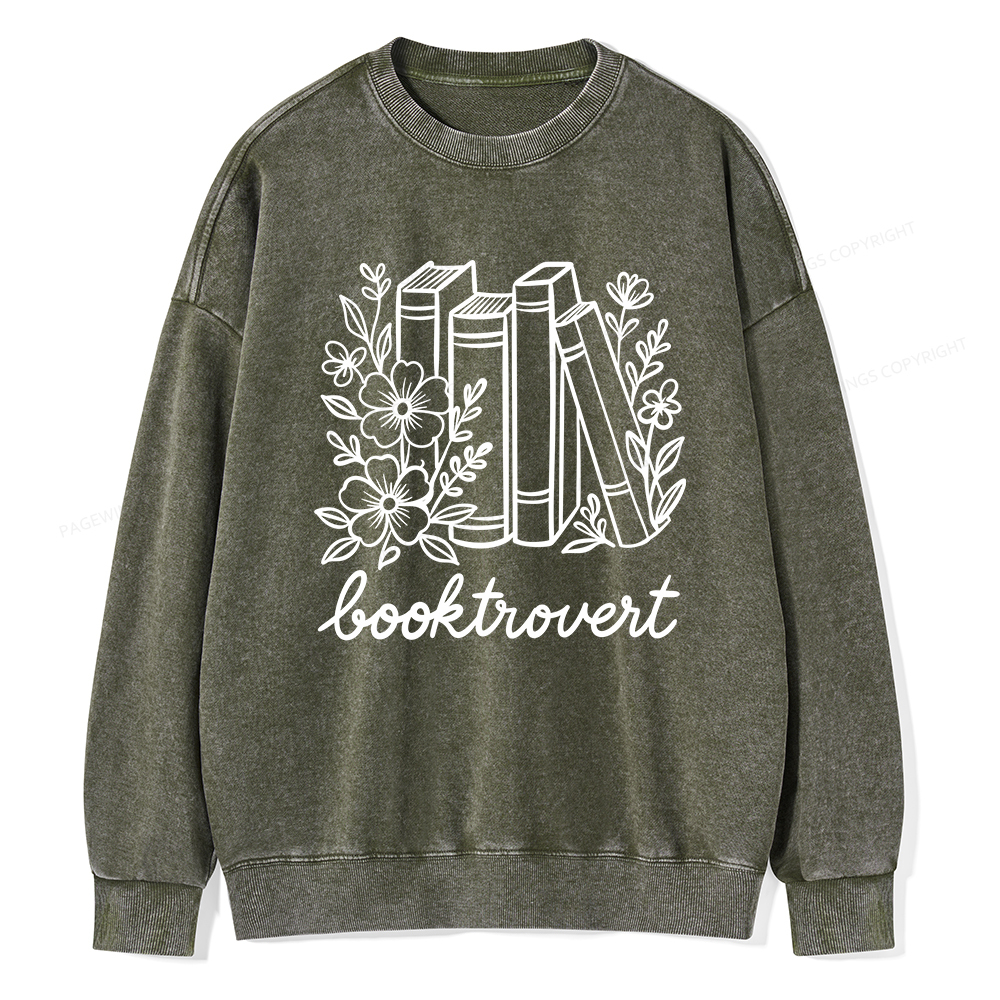 Pagewings Booktrovert Unisex Washed Sweatshirt