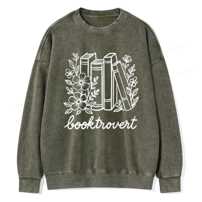 Pagewings Booktrovert Unisex Washed Sweatshirt