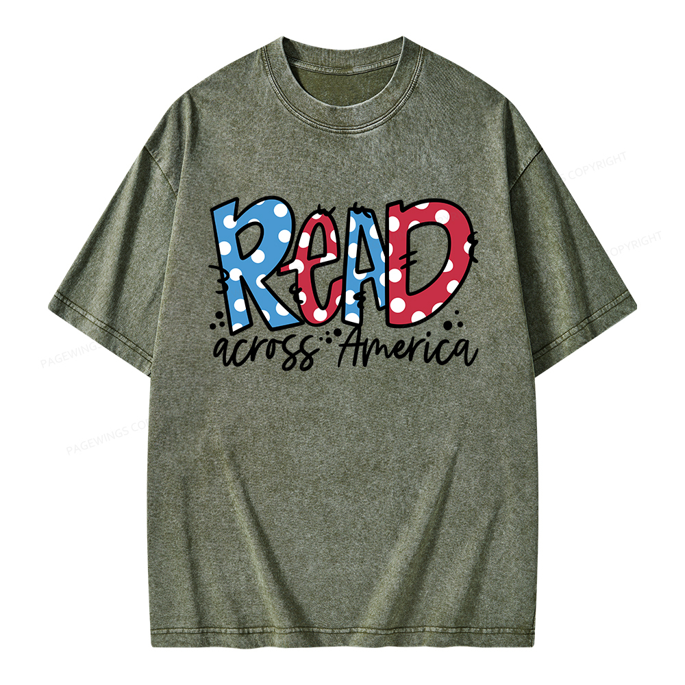 Pagewings Read Across America Unisex Washed T-shirt