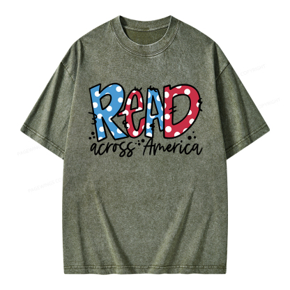 Pagewings Read Across America Unisex Washed T-shirt