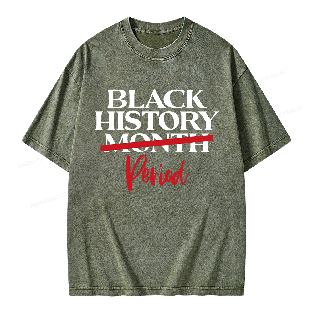 Pagewings Black History Month Period Unisex Washed T-shirt