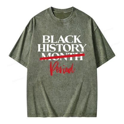 Pagewings Black History Month Period Unisex Washed T-shirt