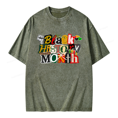 Pagewings Black History Month Unisex Washed T-shirt
