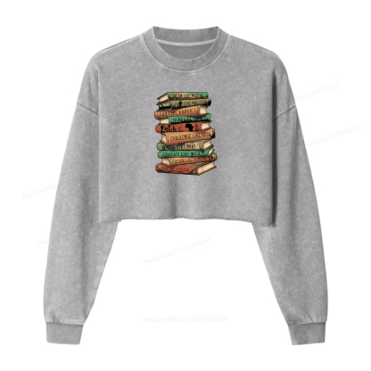 Pagewings Black History Month Books Washed Crop Sweatshirt