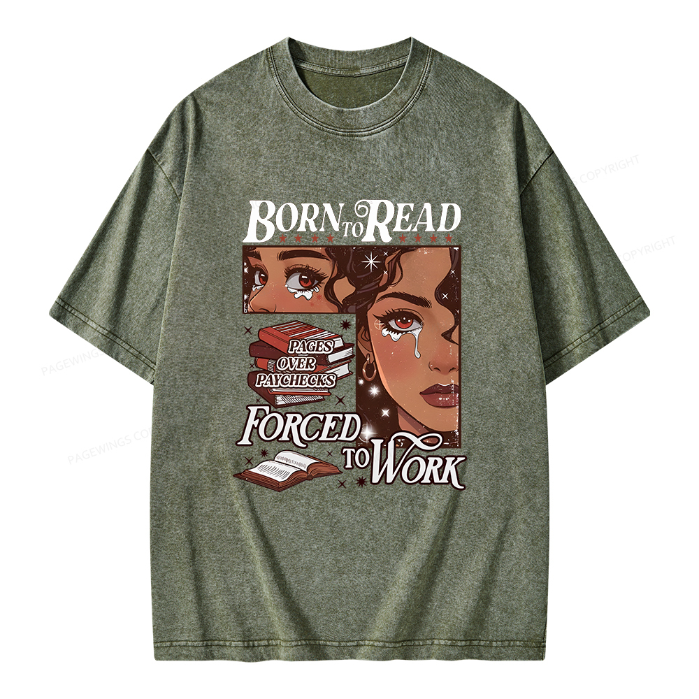 Pagewings Born to Read Bookish Unisex Washed T-shirt