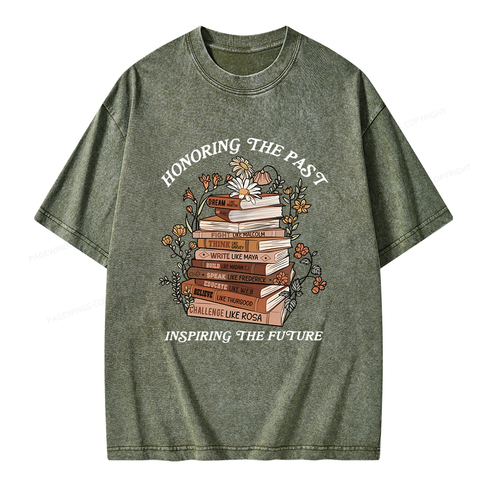 Pagewings Honoring The Past Inspiring The Future Unisex Washed T-shirt