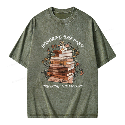 Pagewings Honoring The Past Inspiring The Future Unisex Washed T-shirt