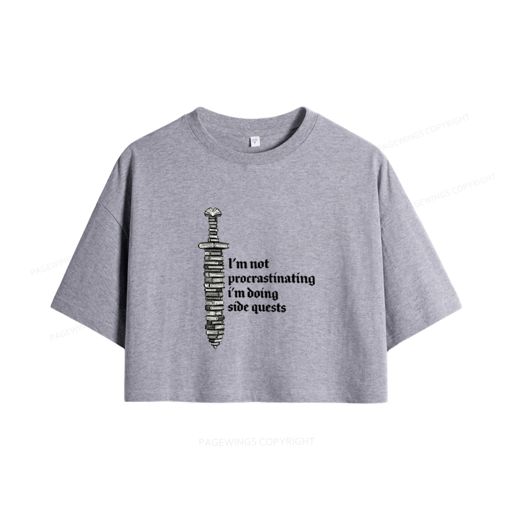 Pagewings I'm Doing Side Quests Women Crop Tops