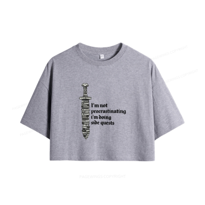 Pagewings I'm Doing Side Quests Women Crop Tops