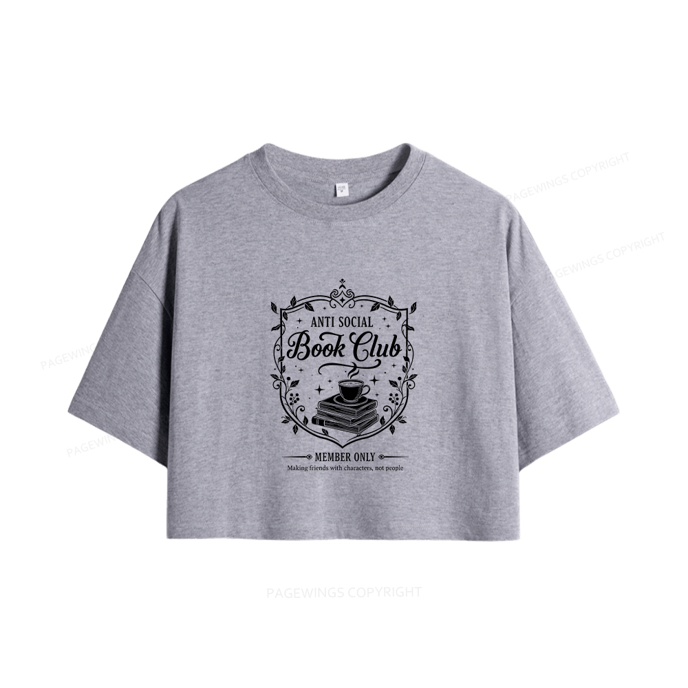 Pagewings Anti Social Book Club Women Crop Tops
