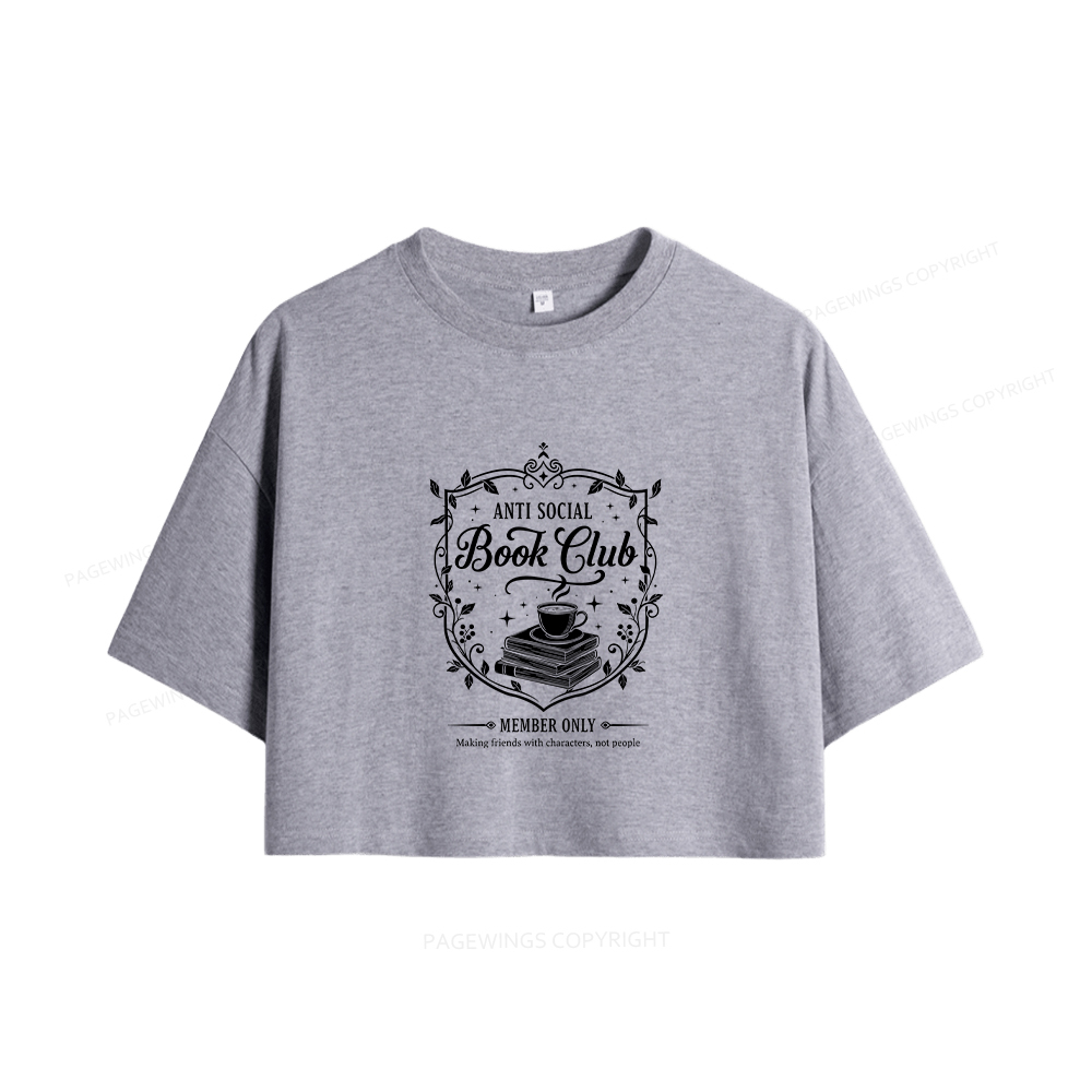 Pagewings Anti Social Book Club Women Crop Tops