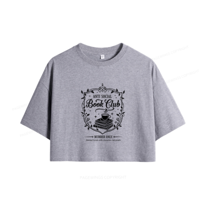 Pagewings Anti Social Book Club Women Crop Tops