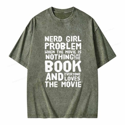 Pagewings NERD GIRL PROBLEM Club Unisex Washed T-shirt