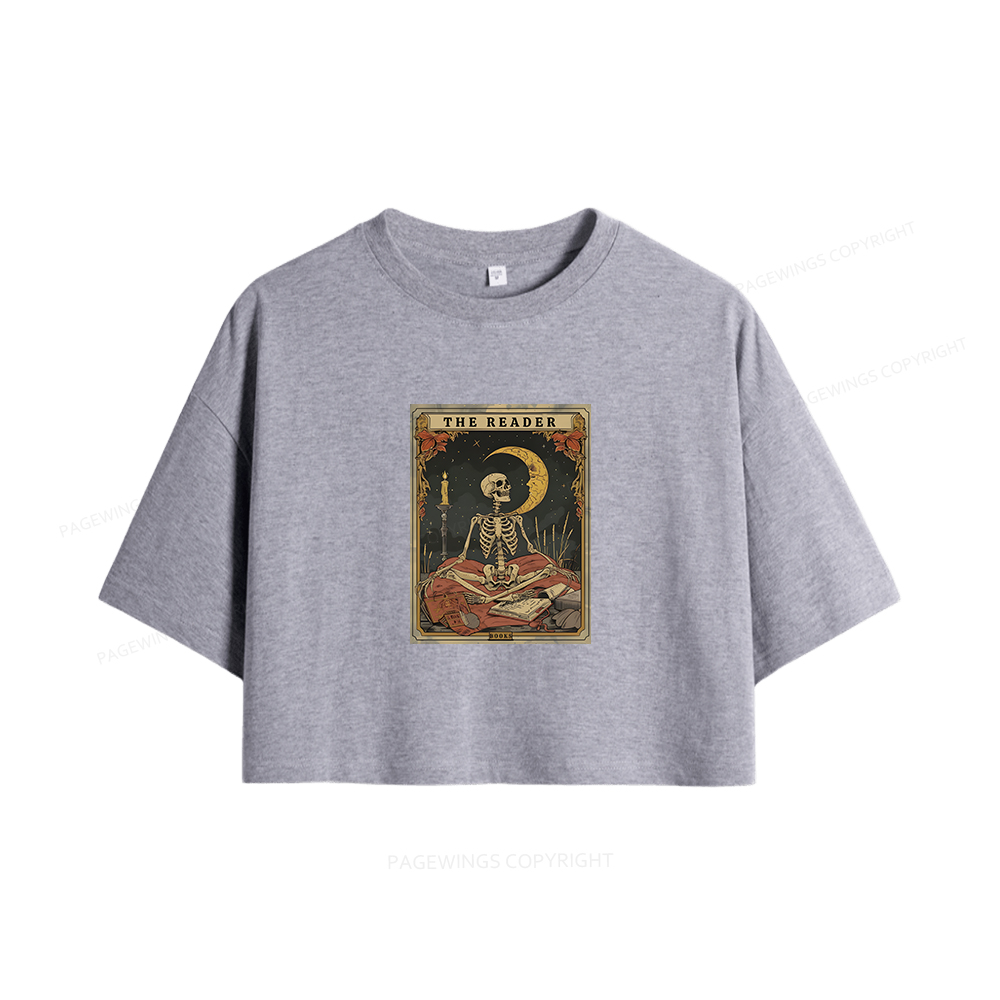 Pagewings The Reader Tarot Card Women Crop Tops