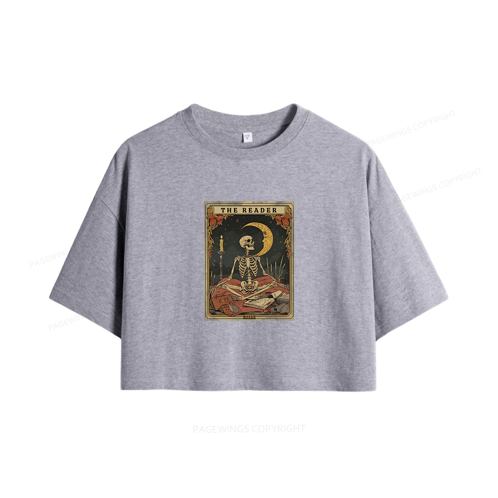 Pagewings The Reader Tarot Card Women Crop Tops