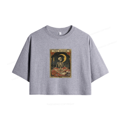 Pagewings The Reader Tarot Card Women Crop Tops