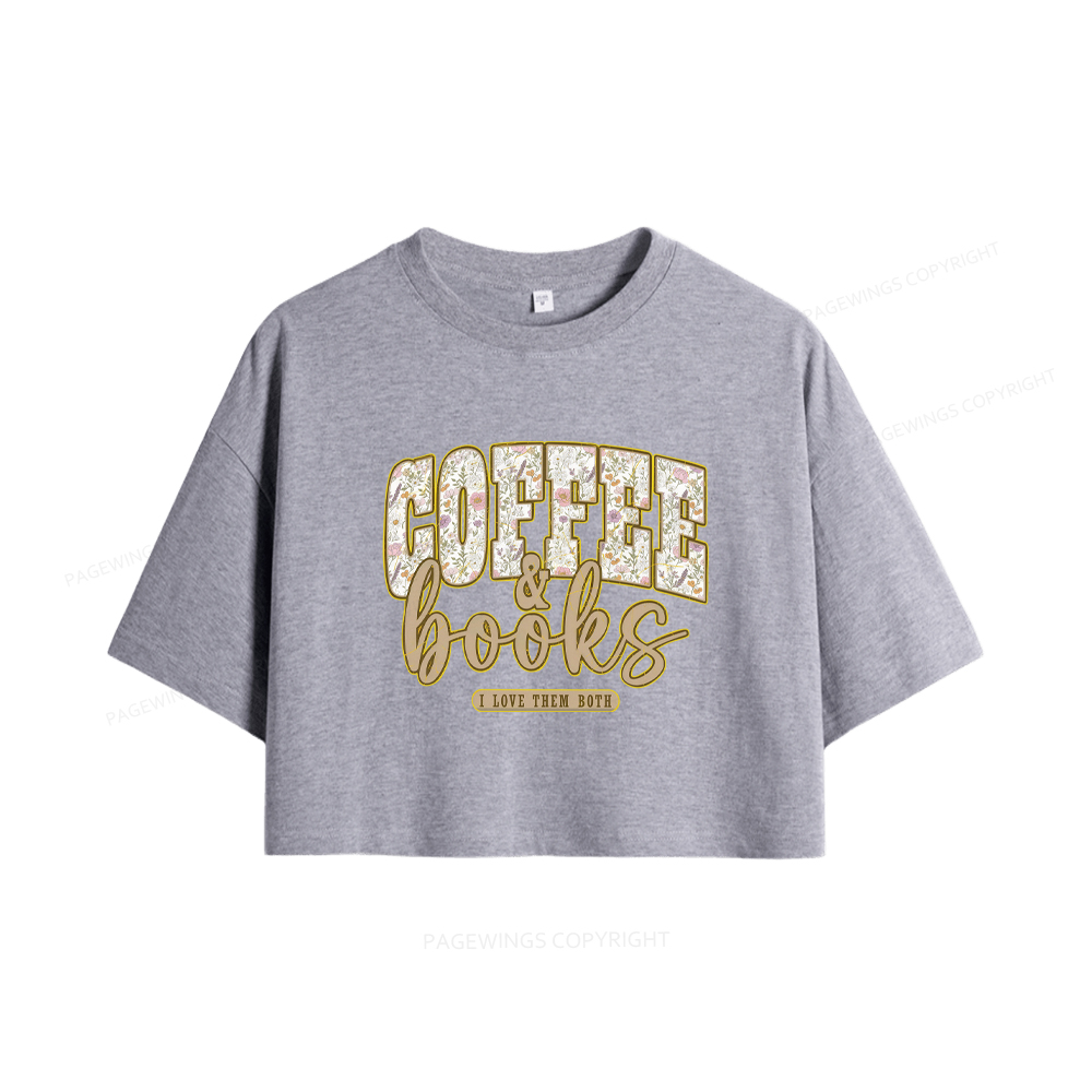 Pagewings Coffee And Books Women Crop Tops