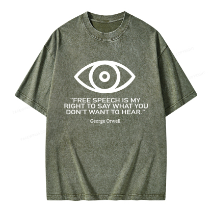 Pagewings Free Speech Is My Right To Say Unisex Washed T-shirt