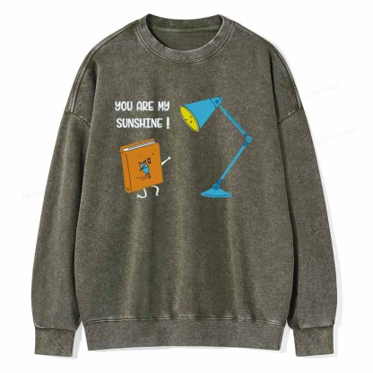 Pagewings You Are My Sunshine book Unisex Washed Sweatshirt