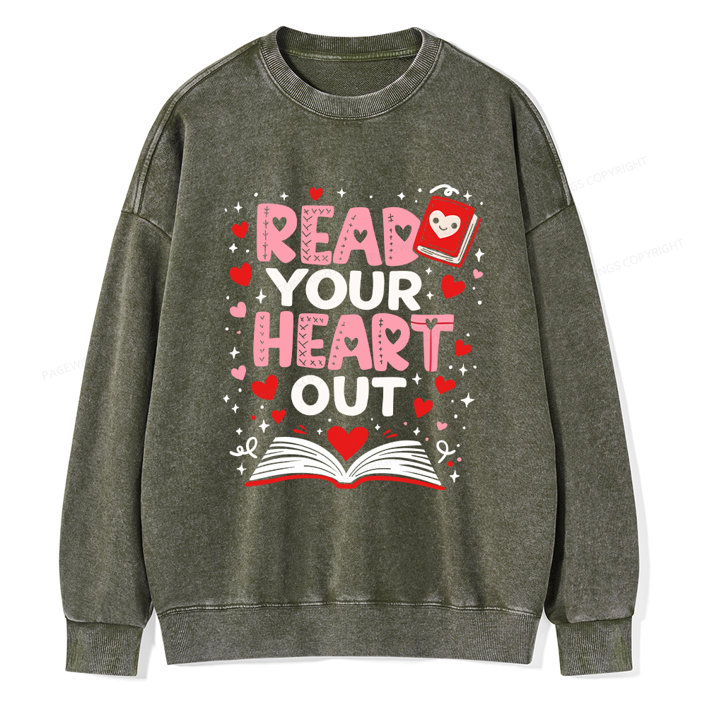Pagewings Read Your Heart Out Valentine Washed Sweatshirt