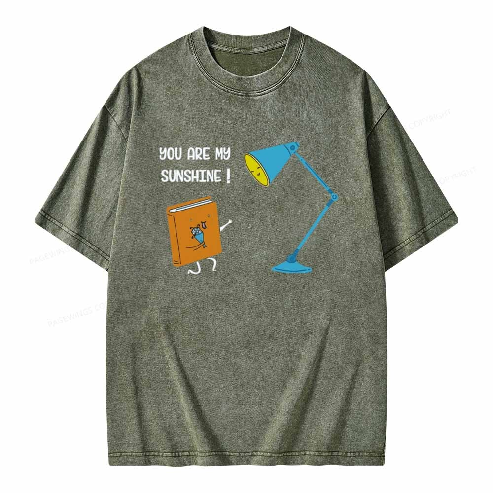 Pagewings You Are My Sunshine book Unisex Washed T-shirt