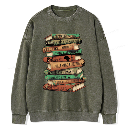 Pagewings Black History Month Books Washed Sweatshirt