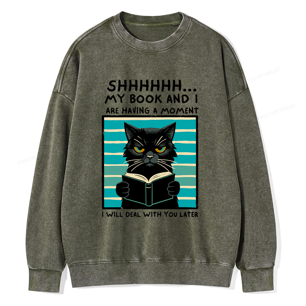 Pagewings My Book And I Are Having A Moment Washed Sweatshirt