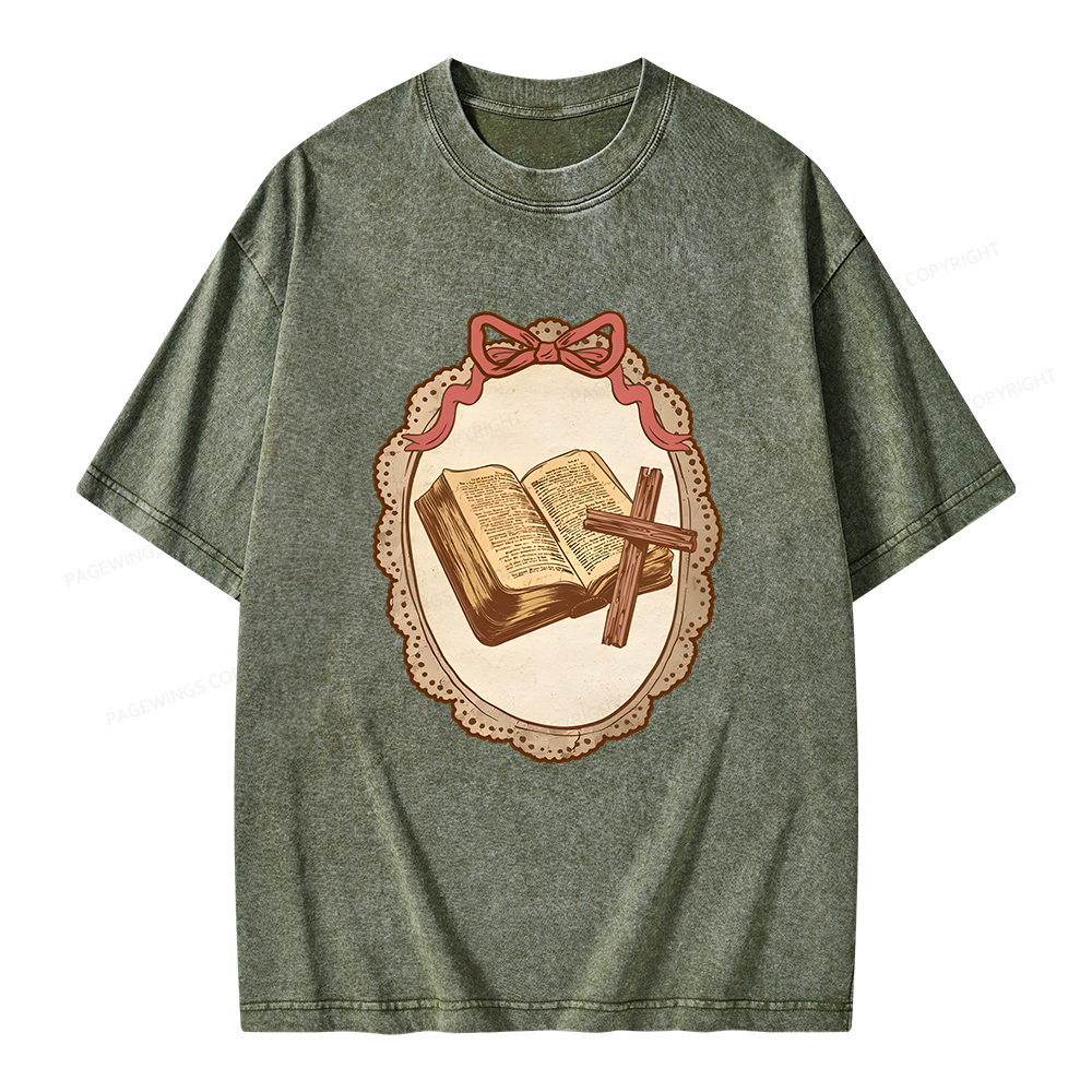 Pagewings Vintage Book Unisex Washed T-shirt