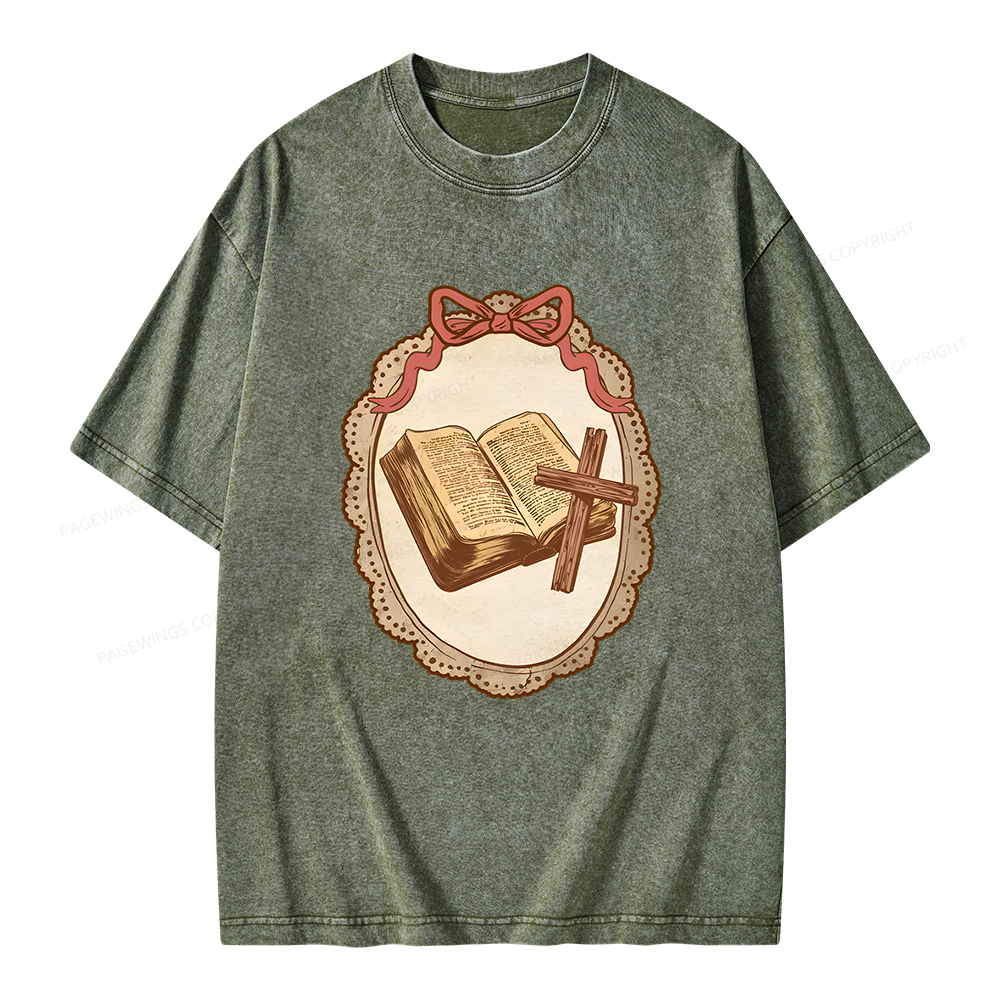 Pagewings Vintage Book Unisex Washed T-shirt