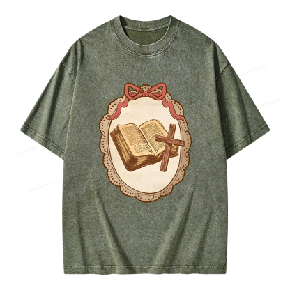 Pagewings Vintage Book Unisex Washed T-shirt