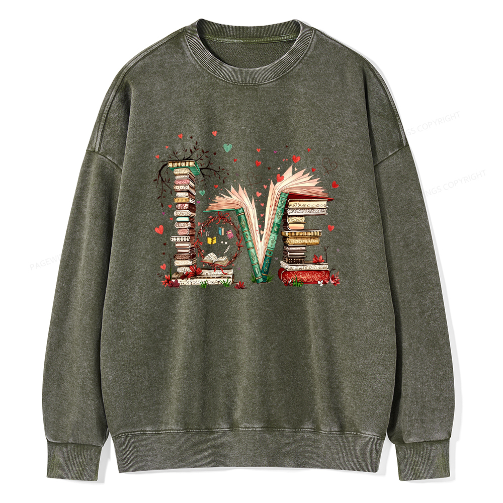 Pagewings Book Lover Washed Sweatshirt