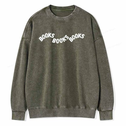 Pagewings Books books books Unisex Washed Sweatshirt