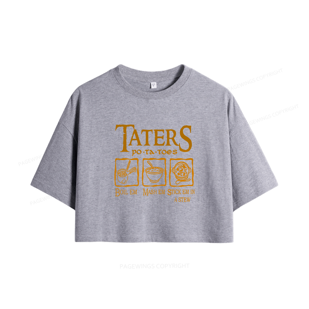 Pagewings Taters PoTaToes Women Crop Tops